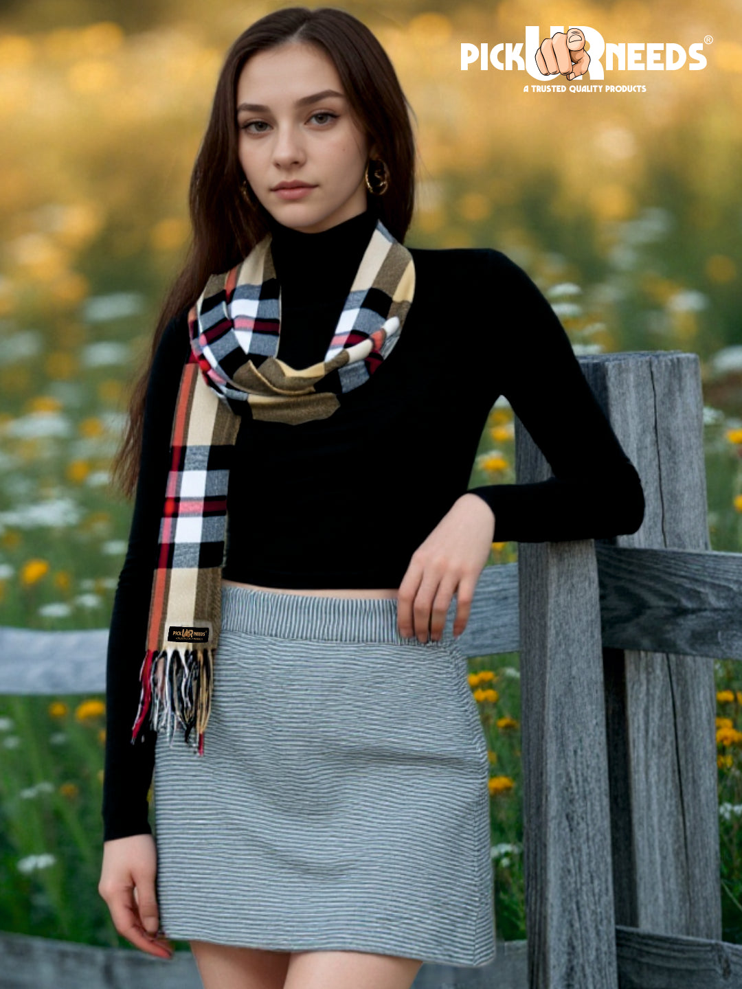 Pick Ur Needs Pure Cashmere Womens Winter Stylish Muffler Warm, Soft and Trendy Scarves for Cold W